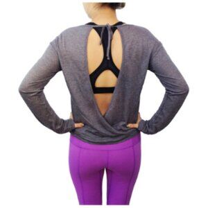 Tonic Exalt Open Back Crop Top Earl Gray